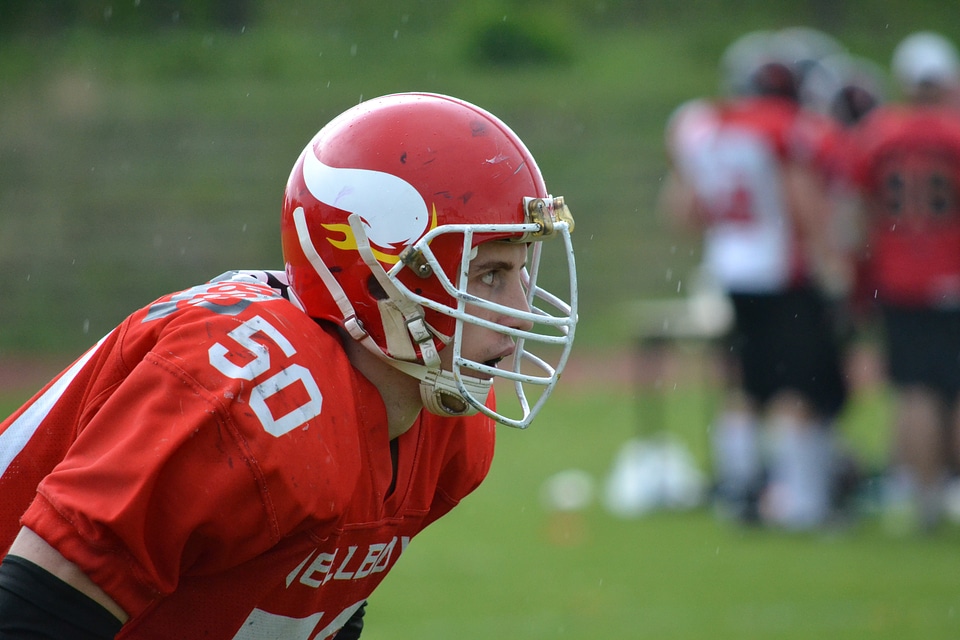 Detail american football helmet
