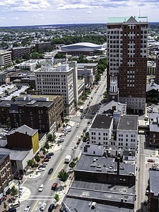 Downtown Buildings and Cityscape in Manchester, New Hampshire