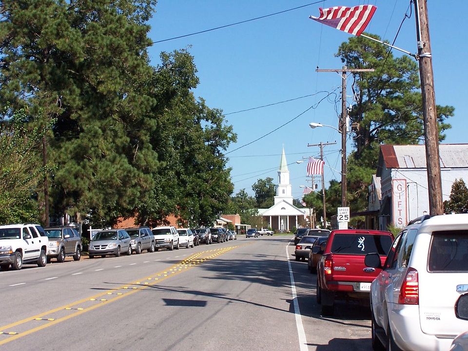 Downtown Carencro in Louisiana street