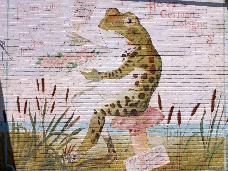 Frog Sitting on a chair Mural in Rayne, Louisiana