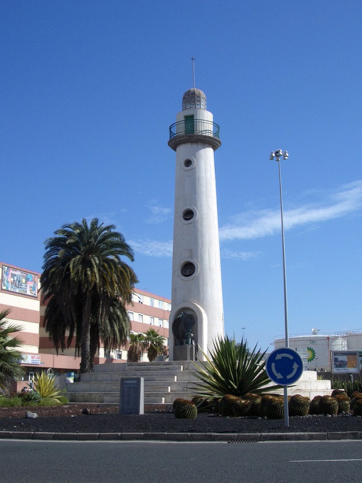 Rotunda lighthouse in La Luz port in Las Palmas, Spain
