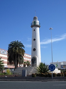 Rotunda lighthouse in La Luz port in Las Palmas, Spain photo