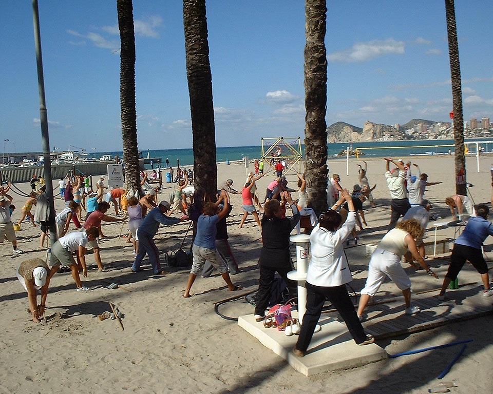 Early morning exercise in Benidorm, Spain