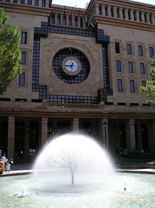 Town Hall Albacete with Fountain in Front in Spain