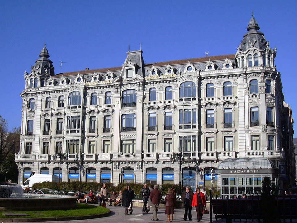 Building at Plaza de La Escandalera in Oviedo, Spain
