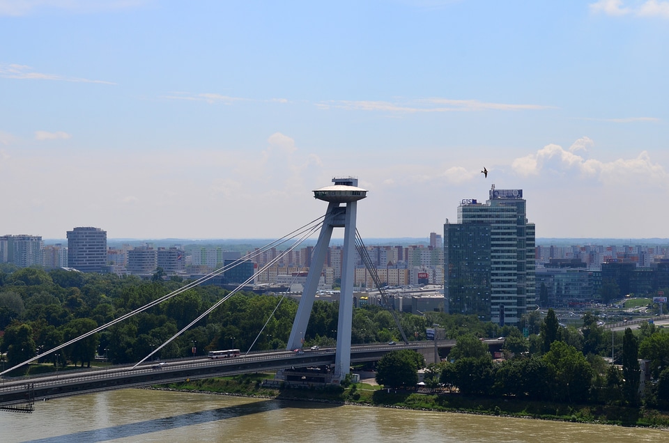 Bratislava UFO Central and bridge