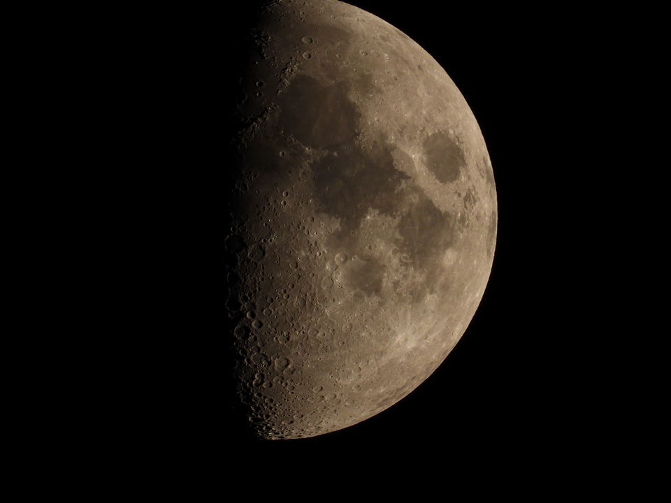 Quarter Moon at night