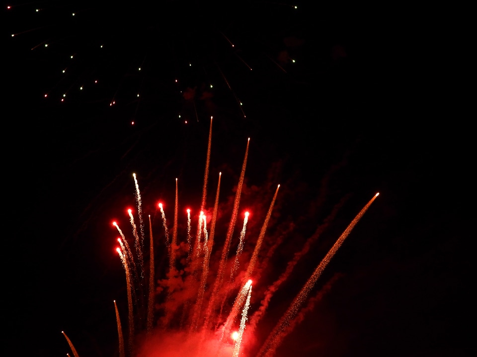 Red Fireworks display