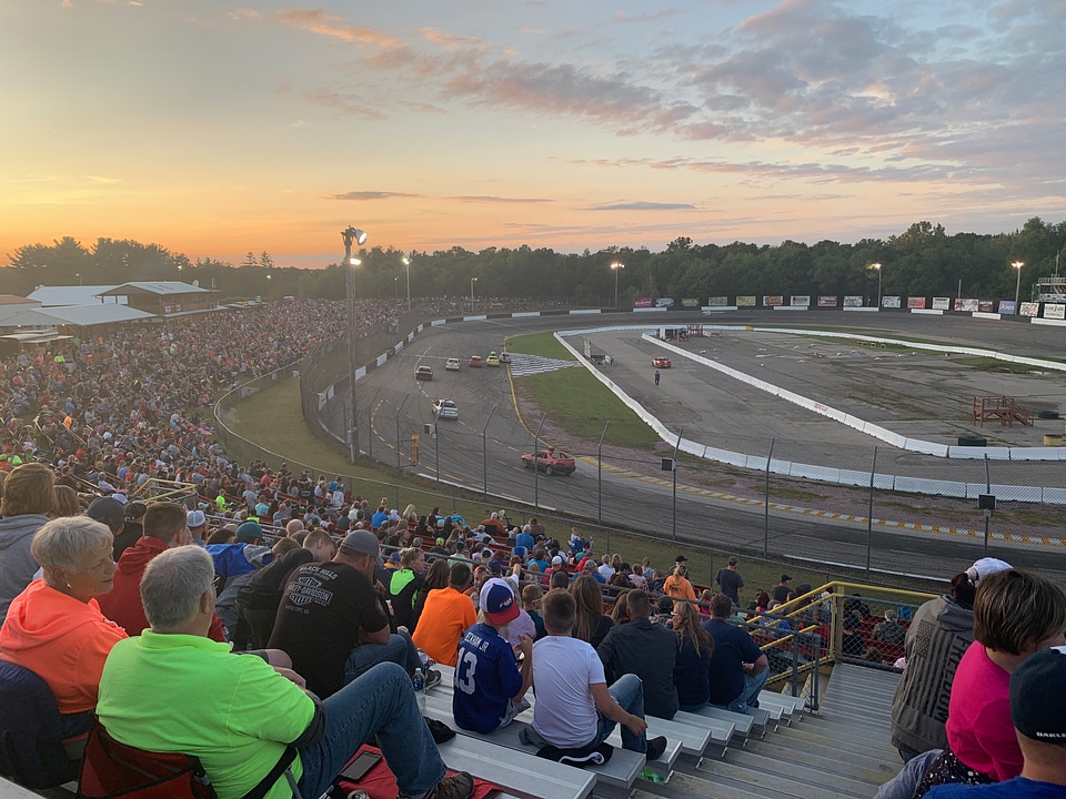 Racetrack of Wisconsin Dells at Dusk