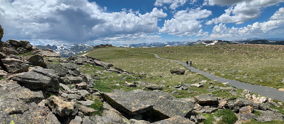 Panoramic view with sky and clouds path to Rock Cut photo