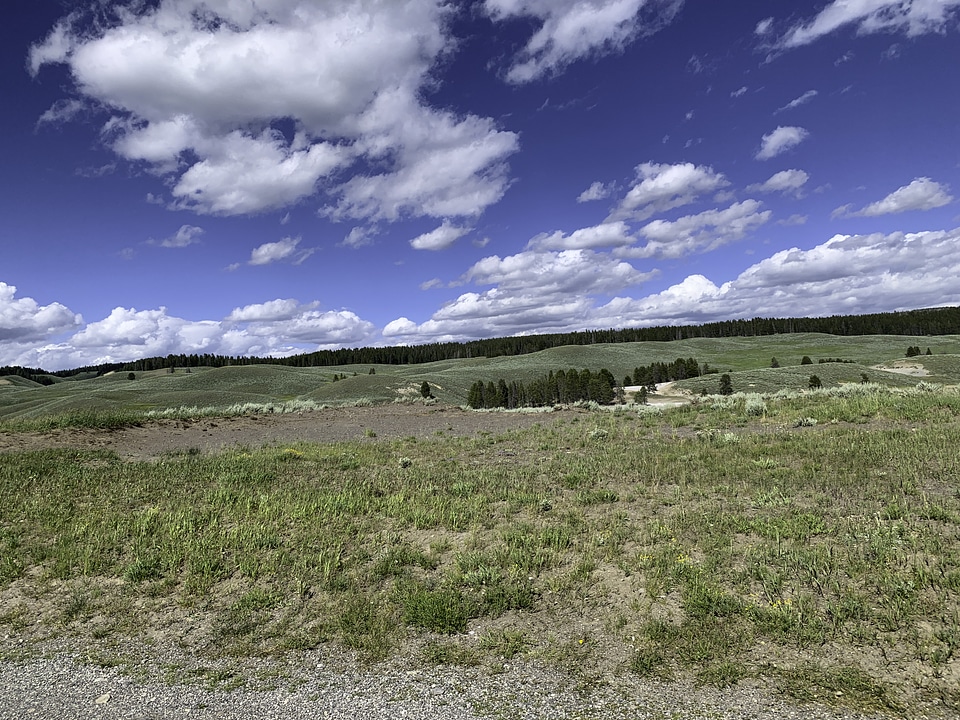 Rolling hills landscape in the distance