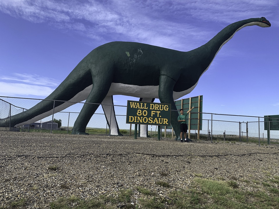 Giant 80 foot dinosaur at Wall, South Dakota