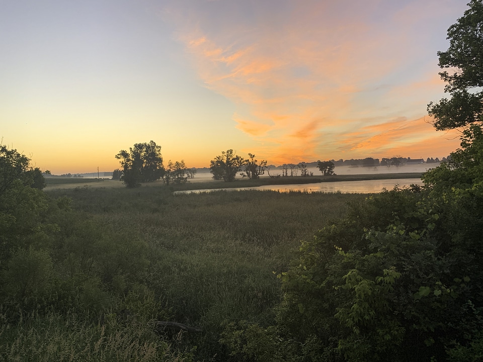 Dawn over the Bog on Glacial Drumlin State Trail