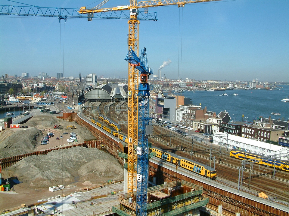 Cranes building in Amsterdam