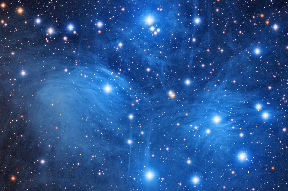 Nebula and stars in the galaxy
