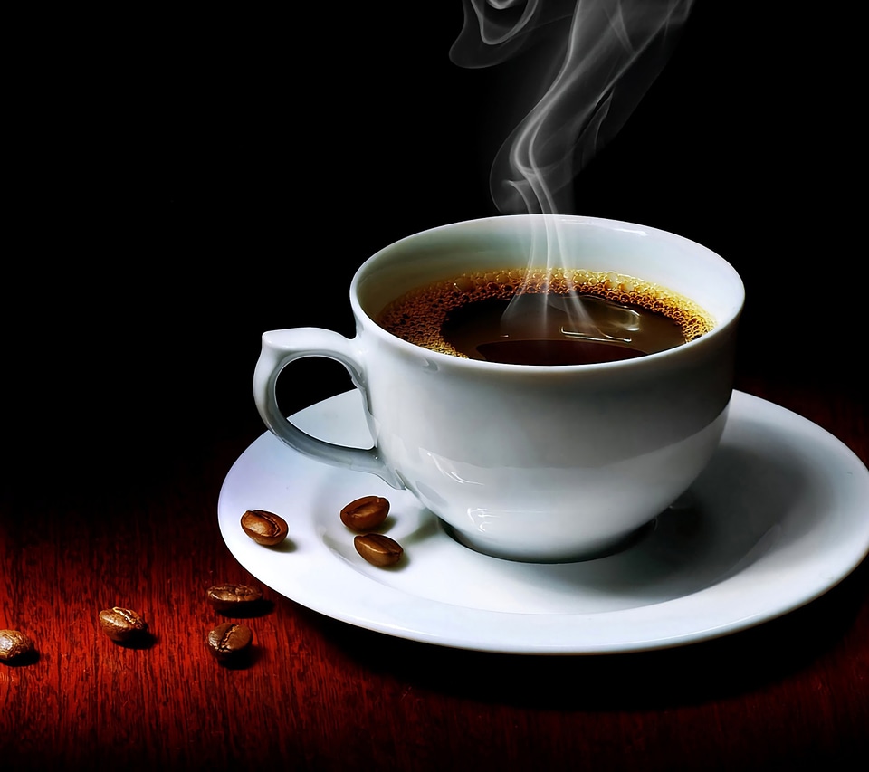 Coffee with smoke coming out