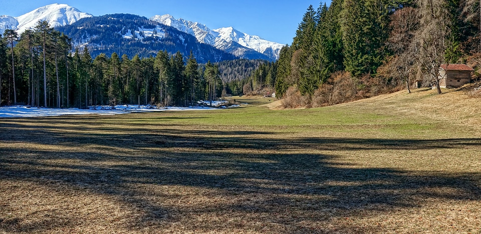 Mountains and forest and field in the Rhine Gorge