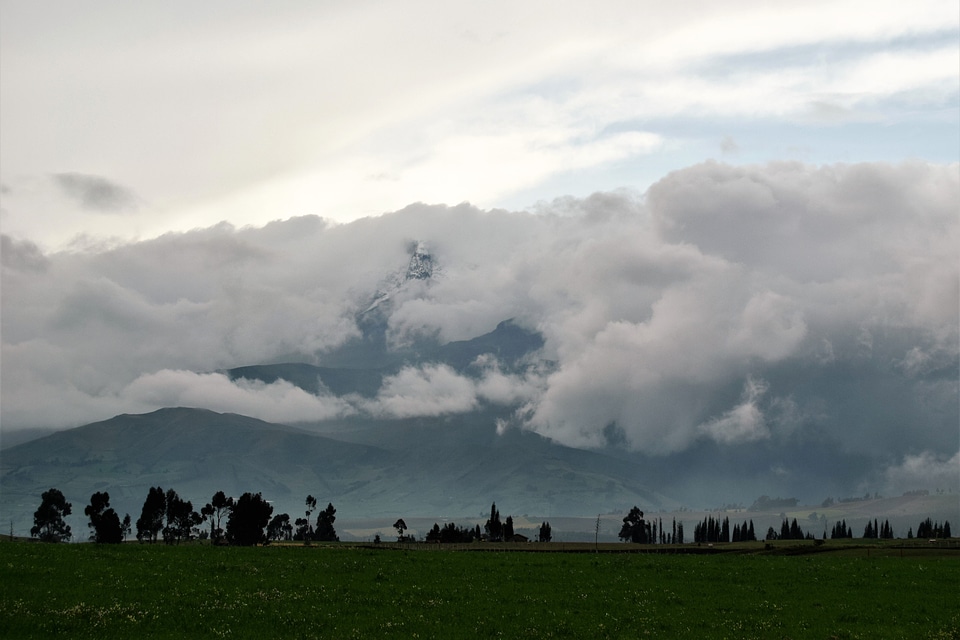 Clouds covering the mountains photo