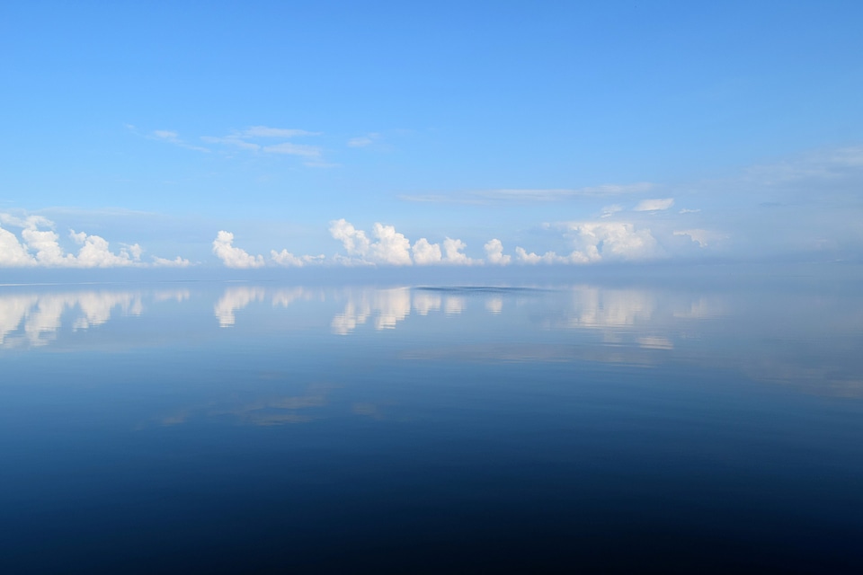 Landscape and Seascape with water and clouds