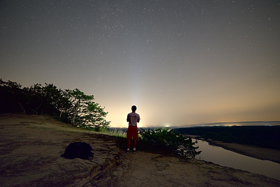 Standing on the Bluff Beneath the Stars