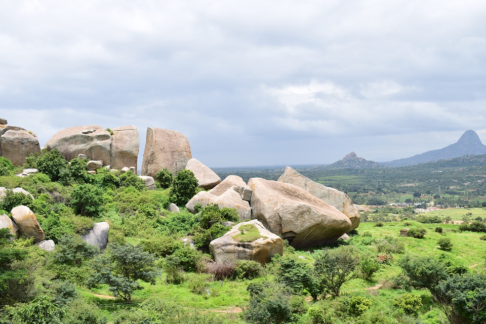 Rocks on the Hill in the landscape in Banglore