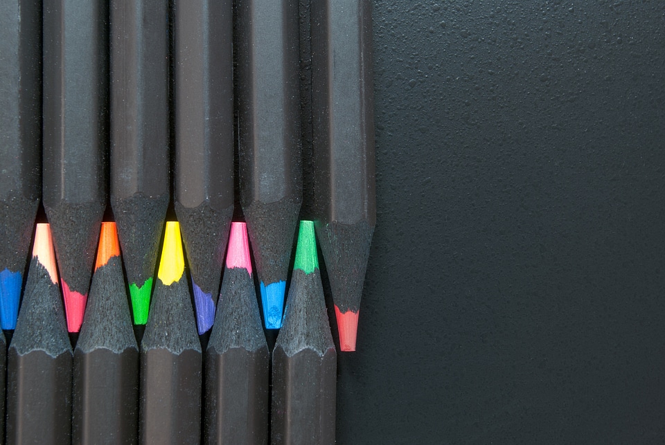 Interlocking colored Pencils