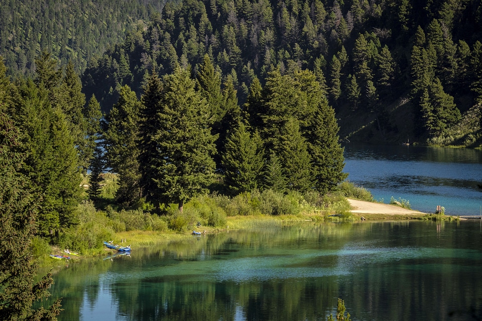 Scenic view of Wade Lake and forest 