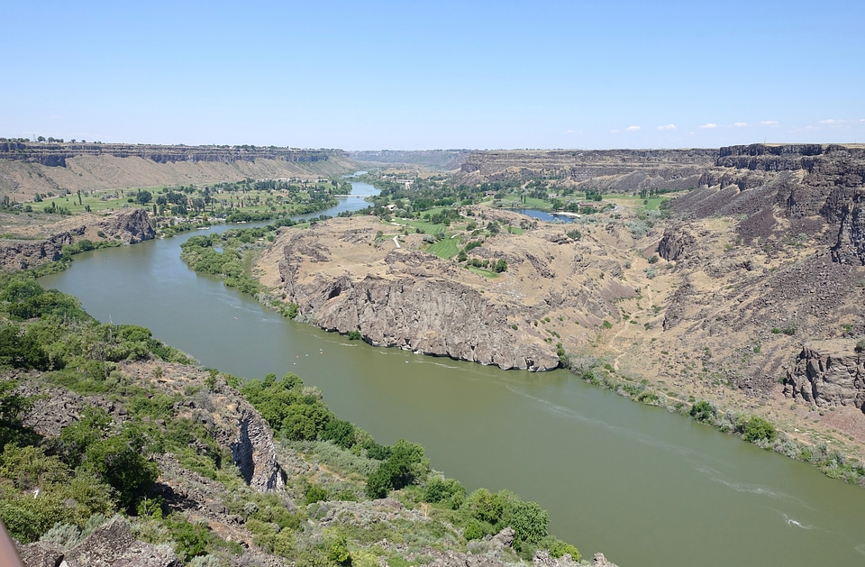 River carving a landscape through the valley