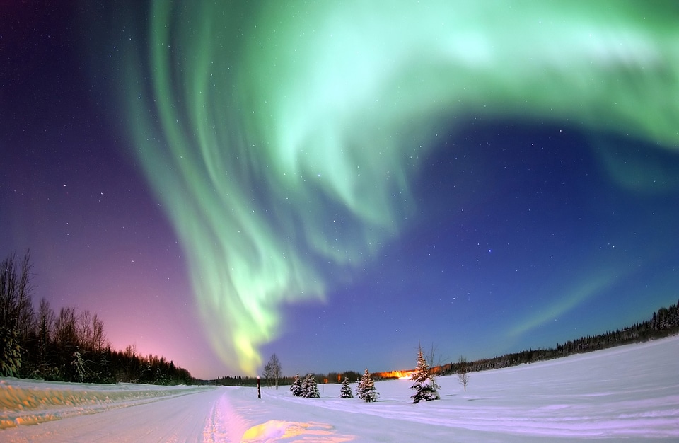 Aurora Borealis in the skies above Alaska