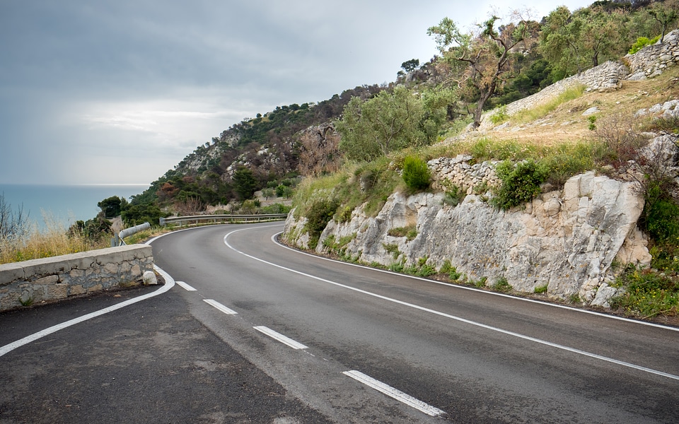 Curve on the road landscape