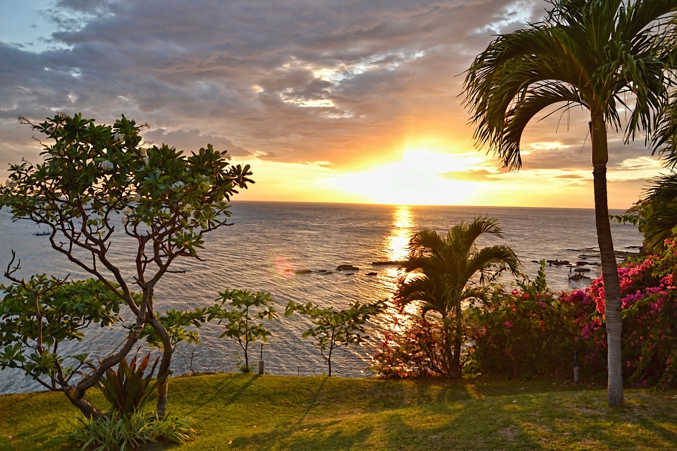 Tropical Sunset over the Ocean photo