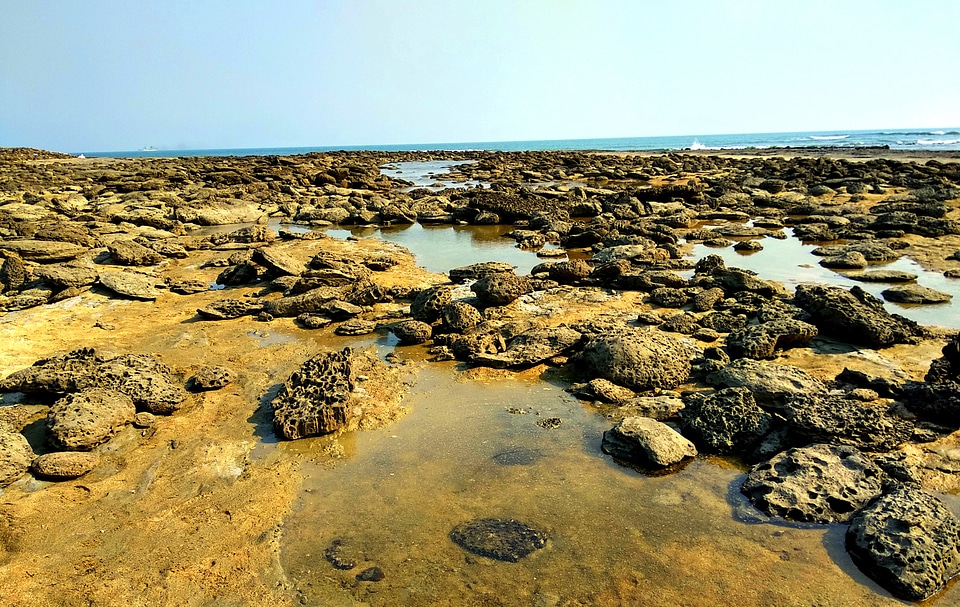 Rocky beach at the Coral Sea