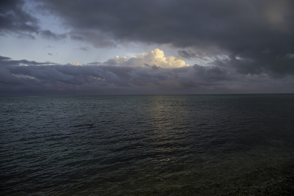 Dusk setting over the ocean in the Florida Keys photo