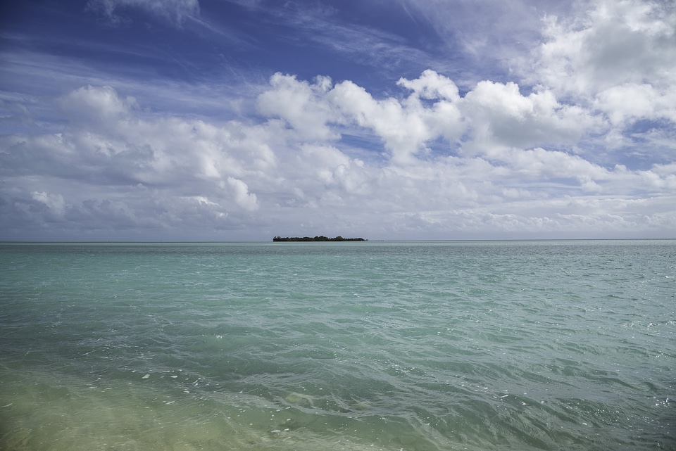 Island in the blue-green waters of Florida Bay