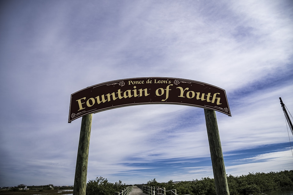 Fountain of Youth Sign in St. Augustine