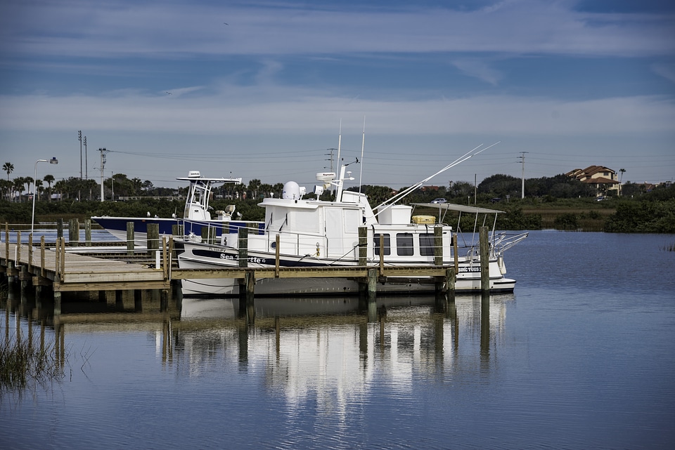 Boat docked in St. Augustine Estuary