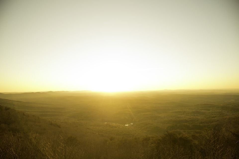 Light of sunset at Cheaha State Park