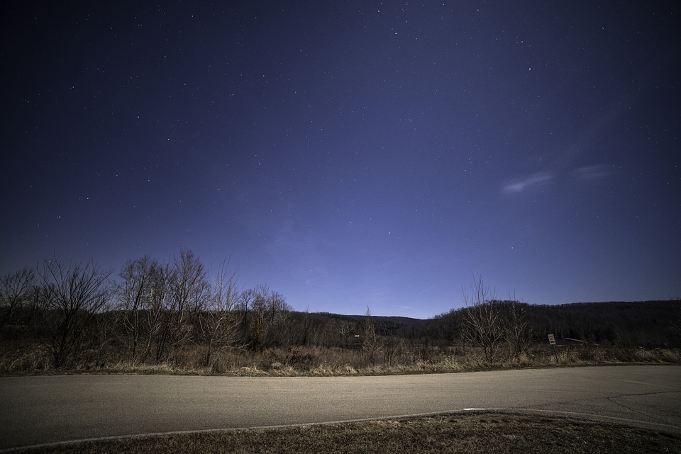 Blue Starry Skies over Johnson's Shut Ins State Park, Missouri 2018 New year's day