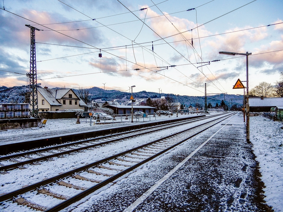 Frozen Railroad Tracks in the winter