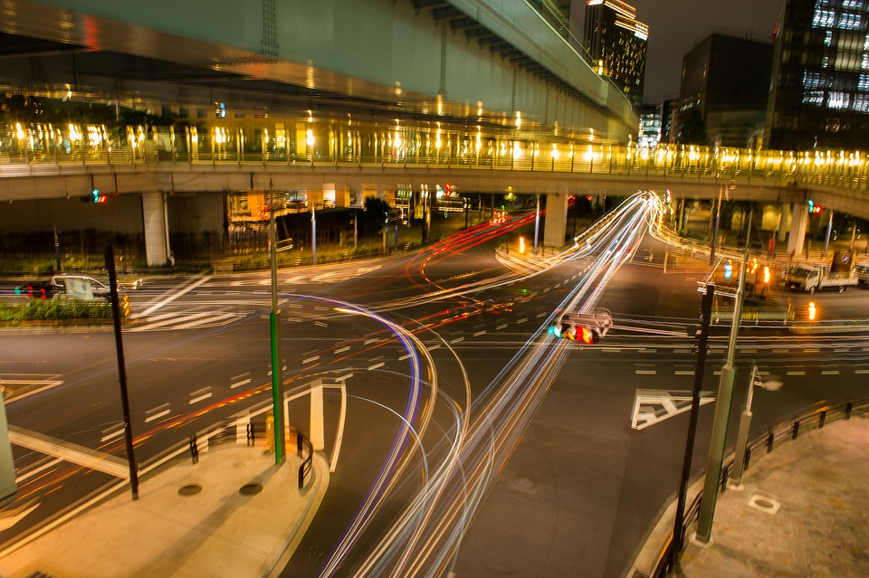 Night Time time-lapse traffic