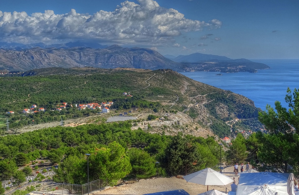 Croatia landscape with clouds and trees