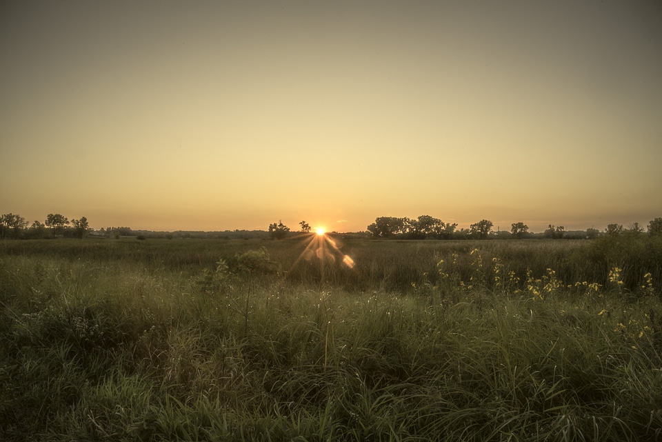 Sunset landscape in the nature preserve photo
