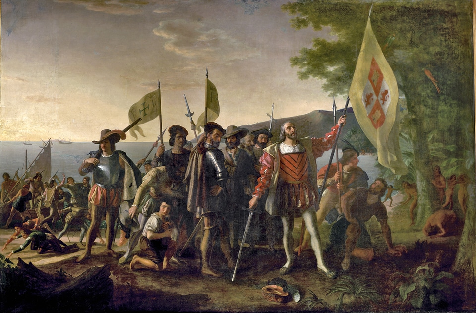 Christopher Columbus landing in Santo Domingo