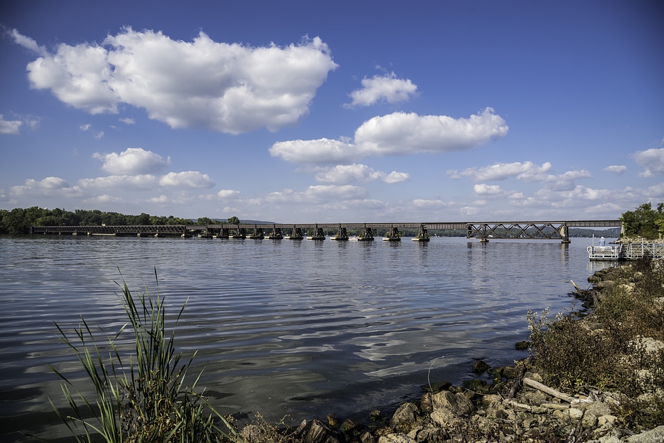 Bridge over the Wisconsin River and Landscape