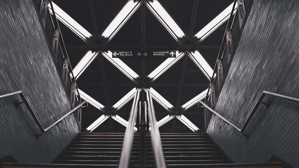 Subway Stairs to the station in New York City