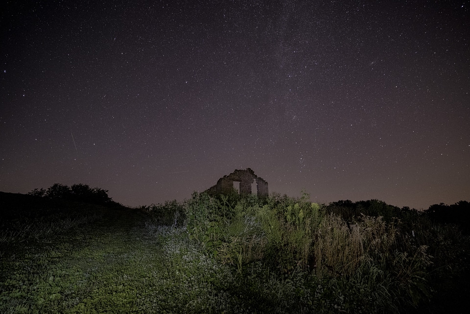 Galaxy over the Ruined House