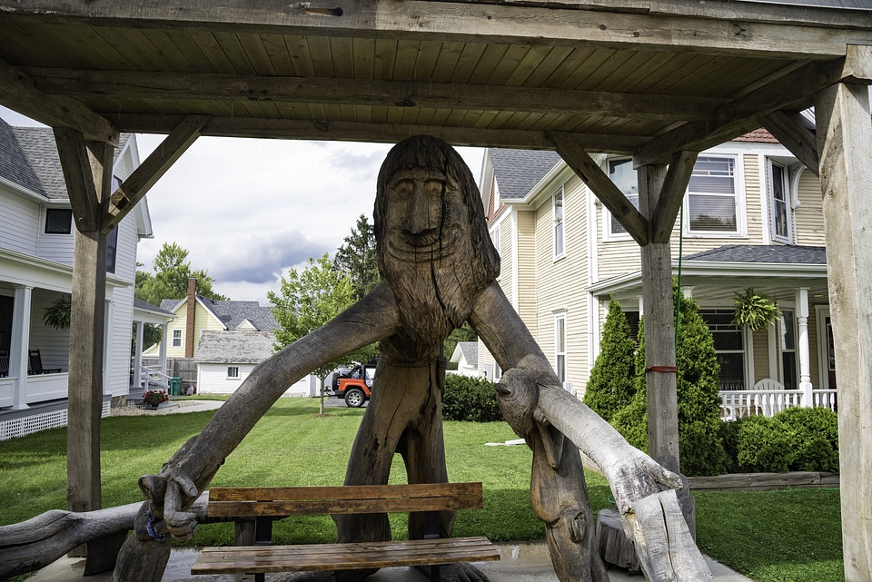 Wooden Statue of a troll in Mount Horeb