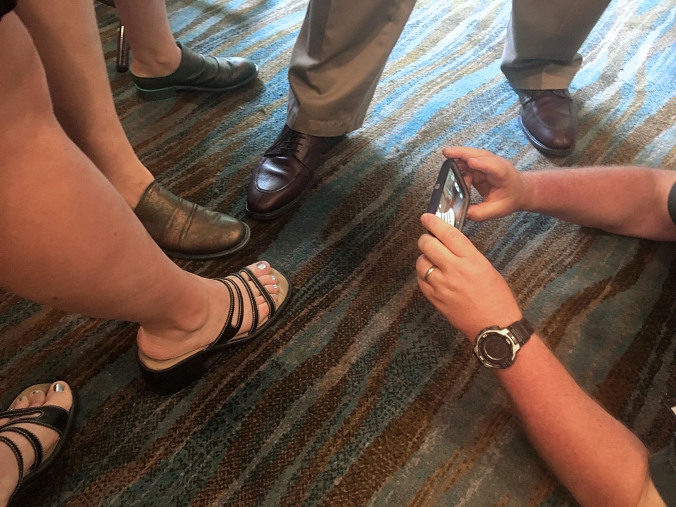 Using Smartphone to take picture of feet and shoes