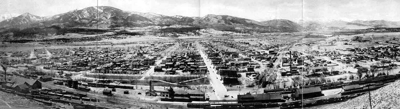 Panoramic View of Salida in 1910 in Colorado