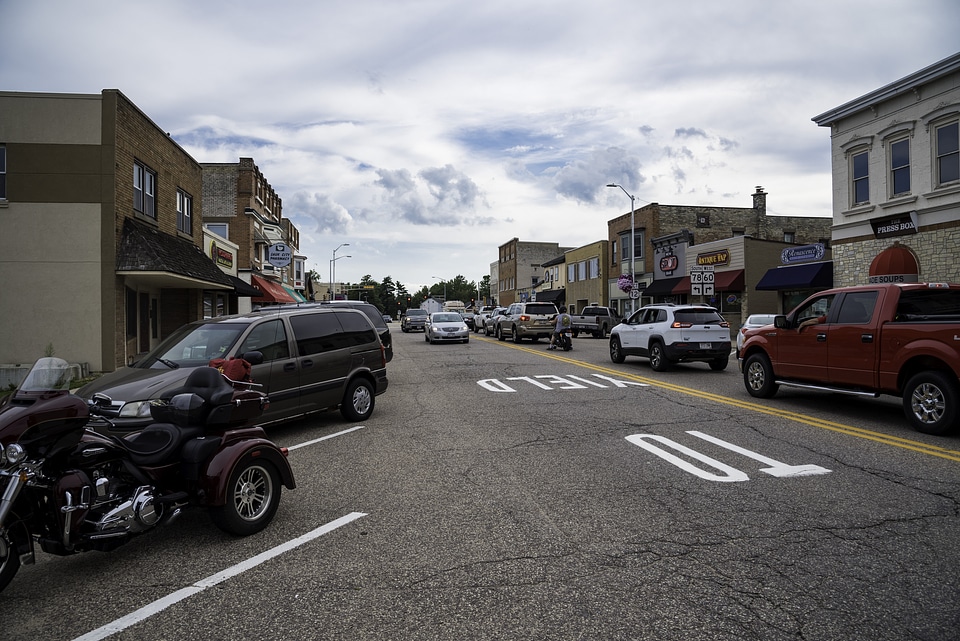 Looking down the streets in Sauk City